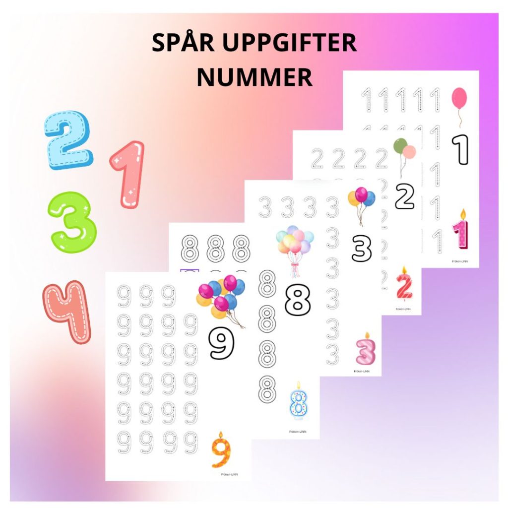 Spårövningar – Siffror och ballonger