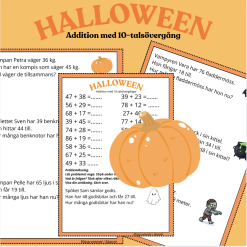 Halloween - Addition med 10-talsövergång 0-100