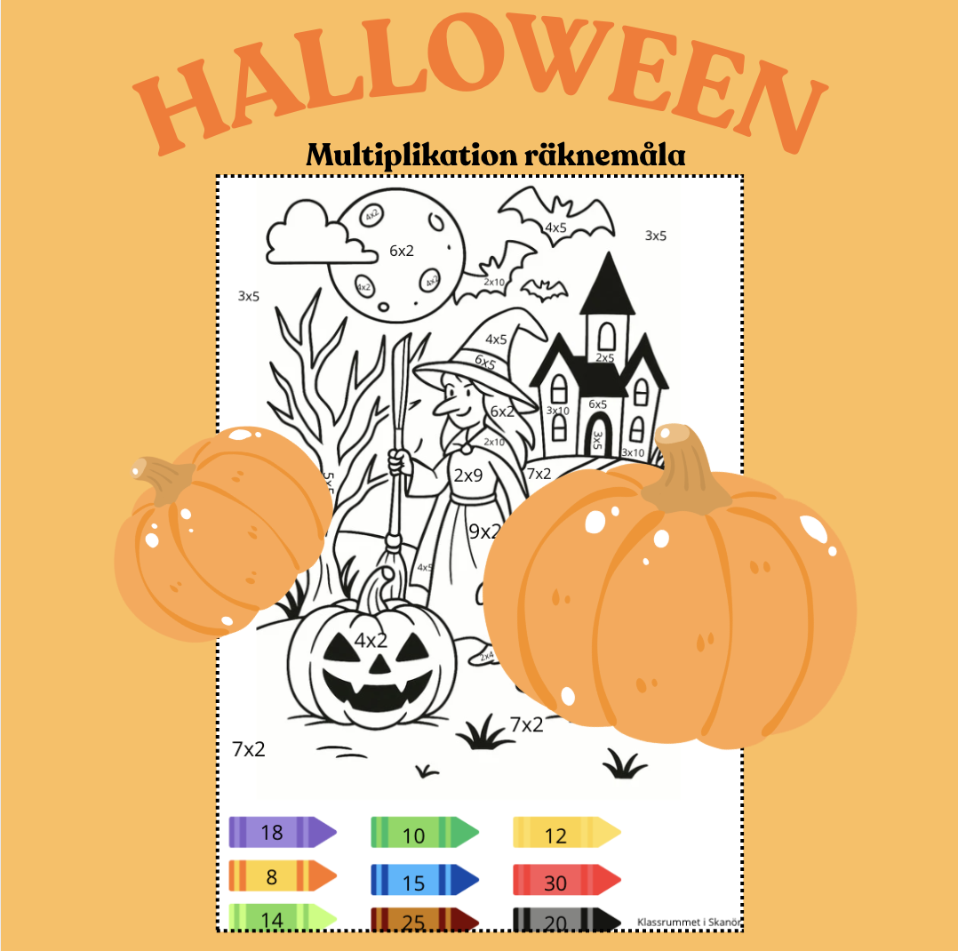 Halloween - räknemåla multiplikatiom