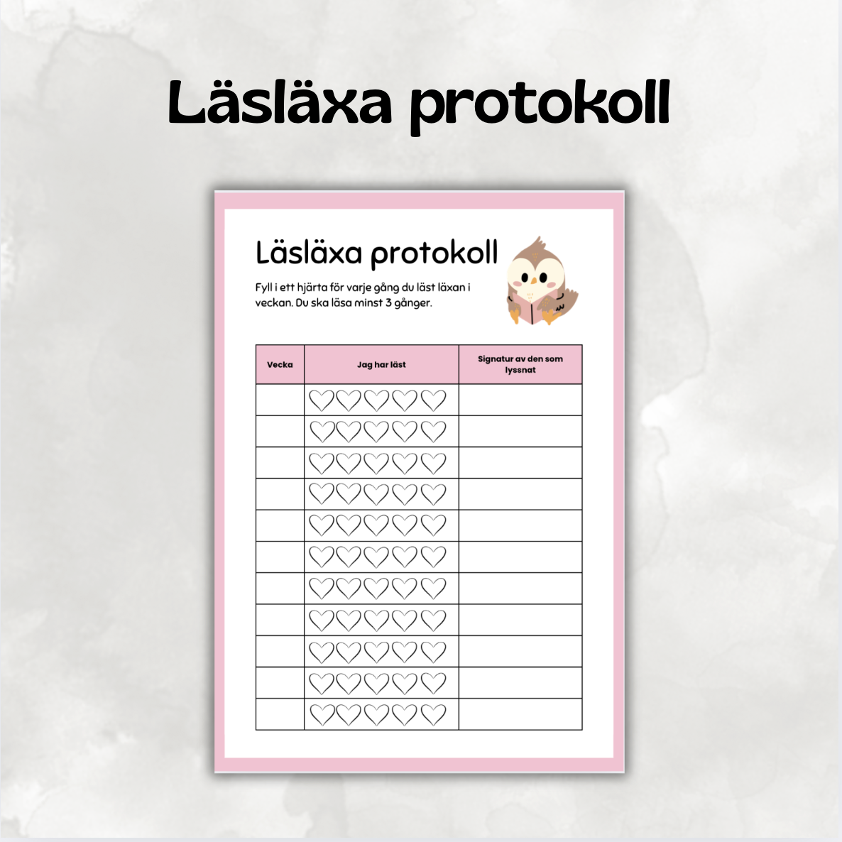 Läsläxa protokoll