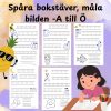 Spåra bokstäver och måla bilden – A till Ö