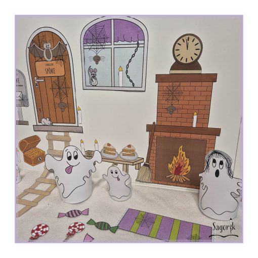 Spökfamiljens dörr – nissedörr till halloween