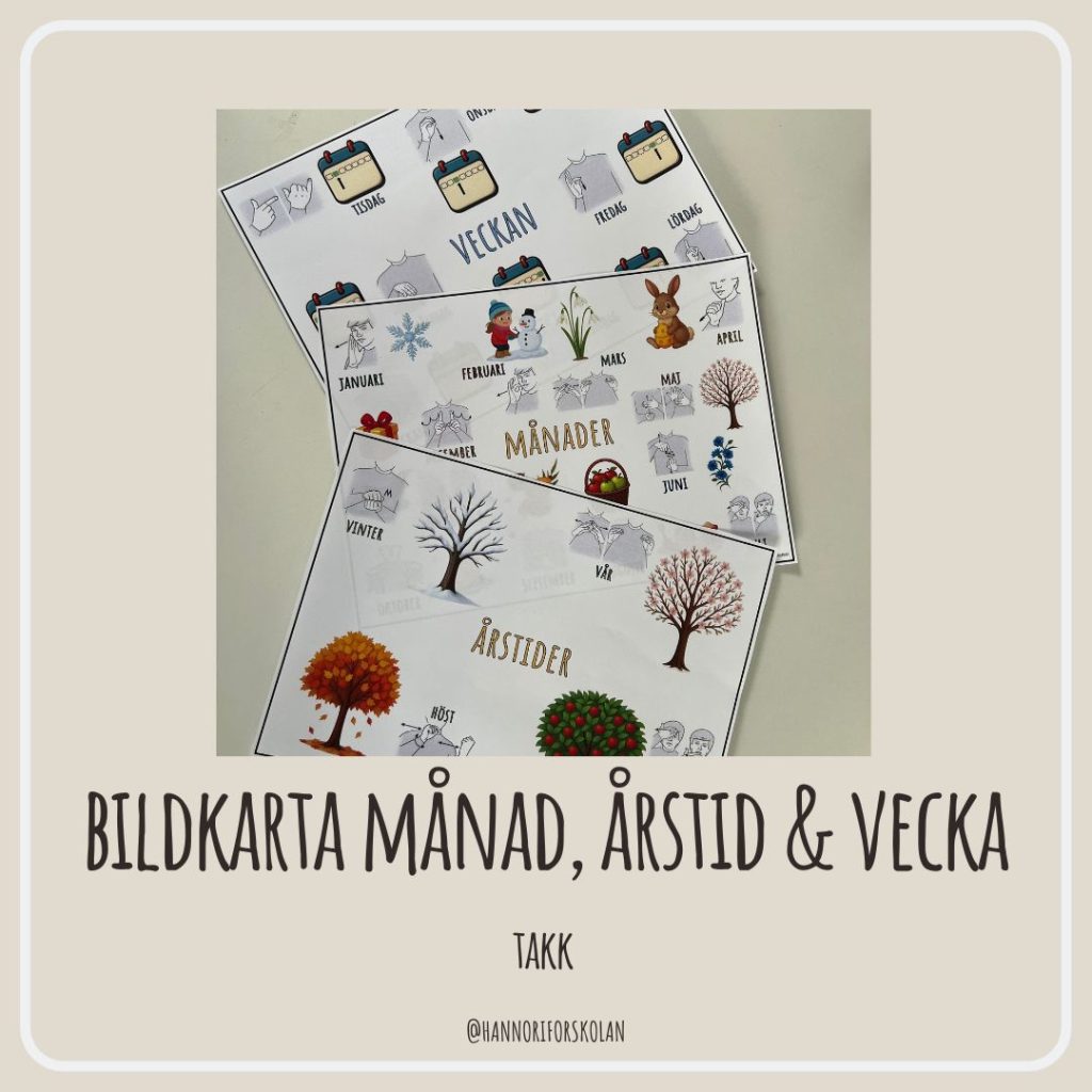 Bildkarta – månader, årstider & veckan