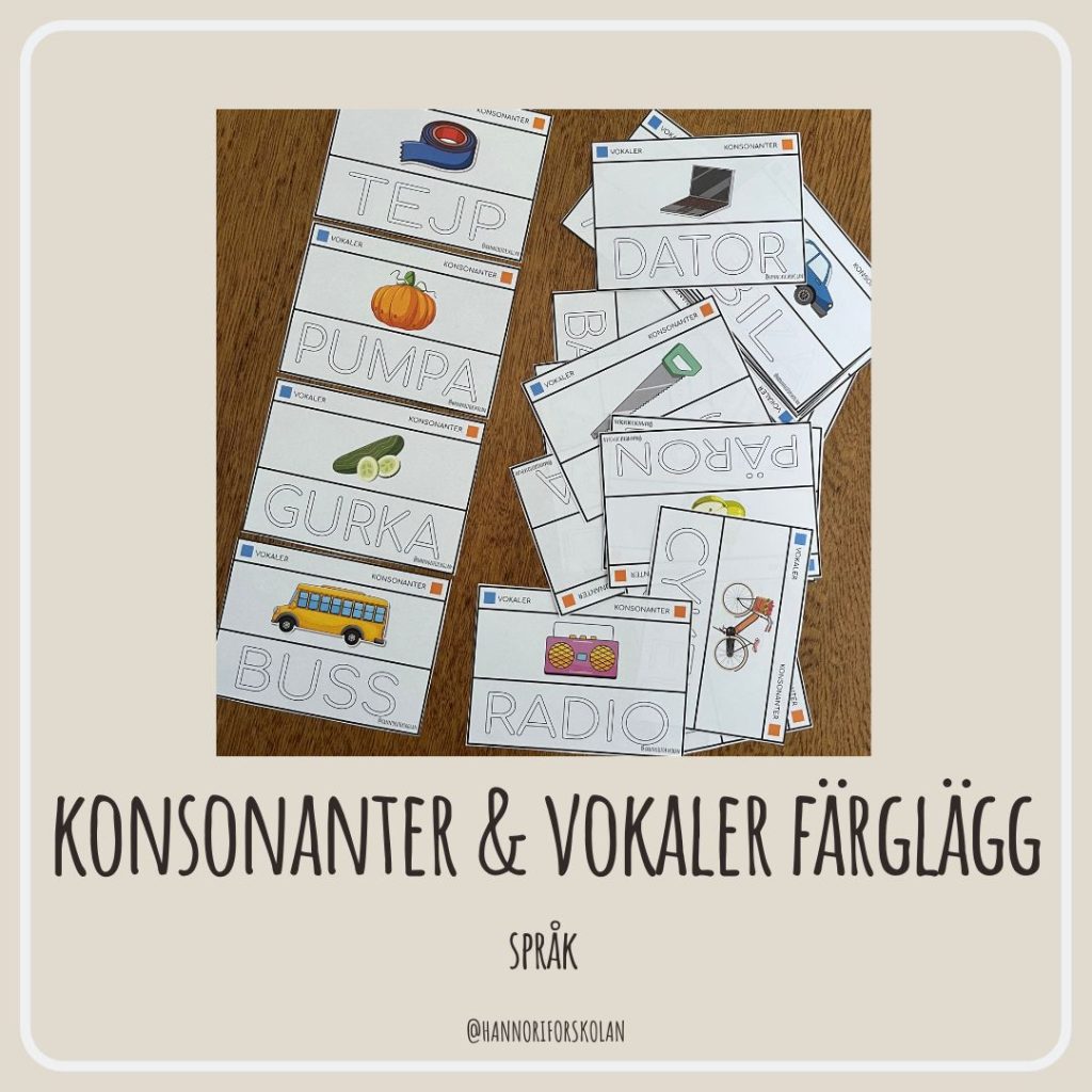 Konsonanter & vokaler färglägg