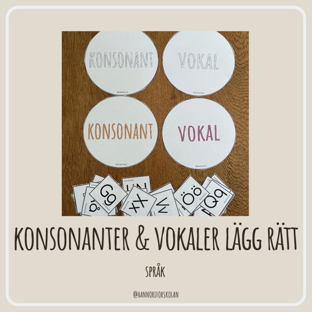 Konsonanter & vokaler lägg rätt