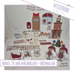 Tomtenissarnas dörr - nissedörr och enkel julkalender, låt nissen flytta in, nissedörr att skriva ut