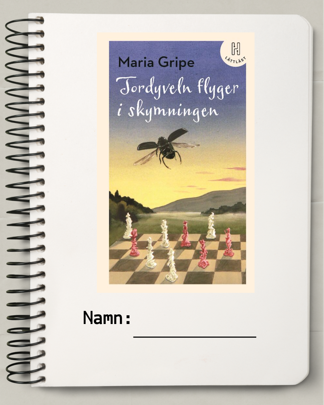 Tordyveln flyger i skymningen Arbetshäfte