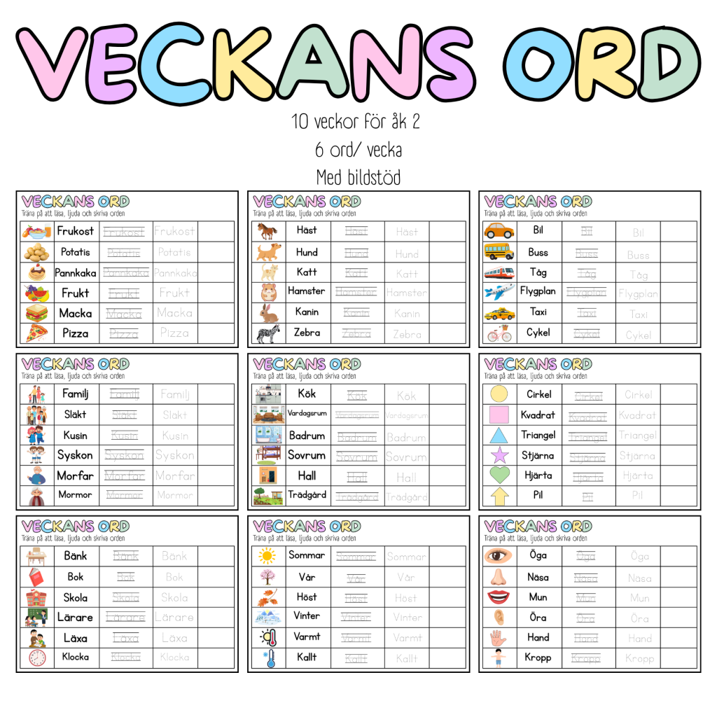 Veckans ord – åk 2