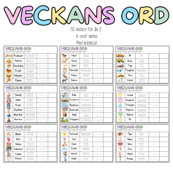 Veckans ord - åk 2