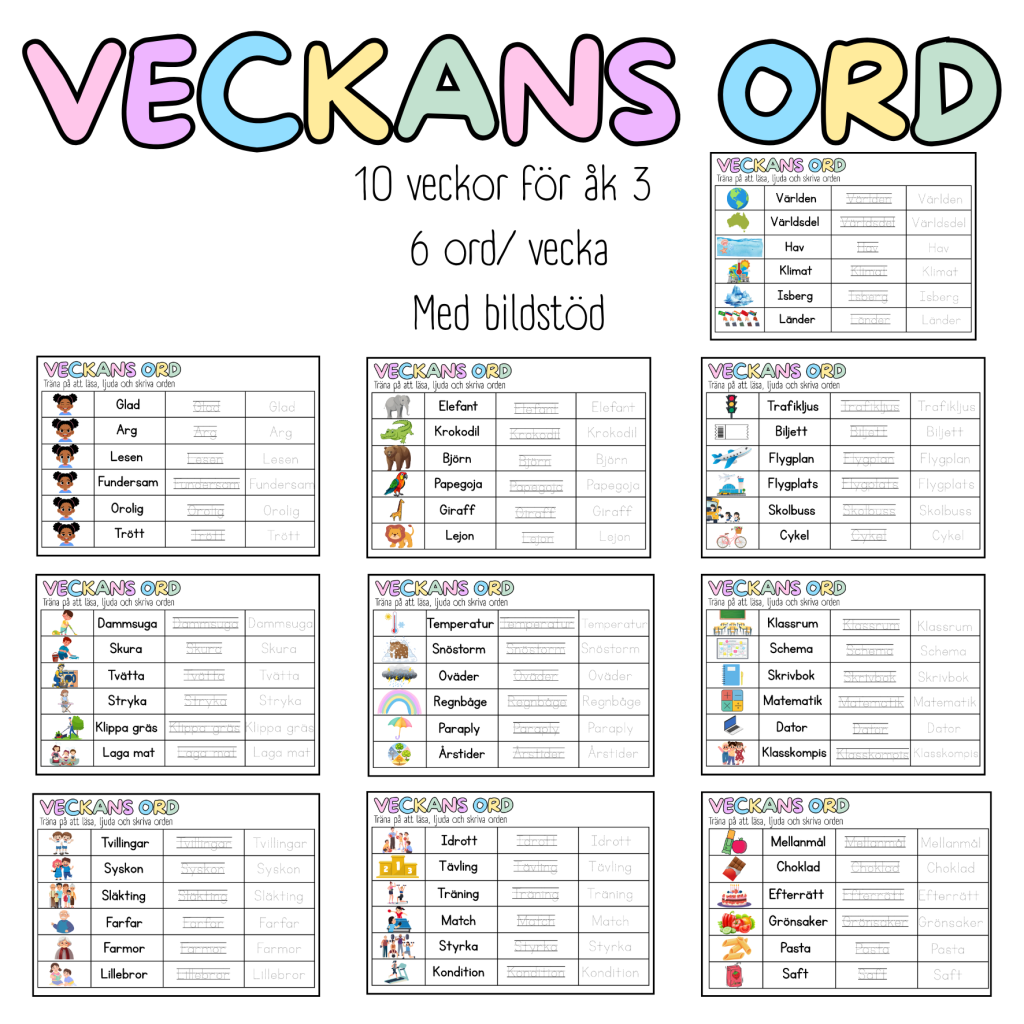 Veckans ord – åk 3