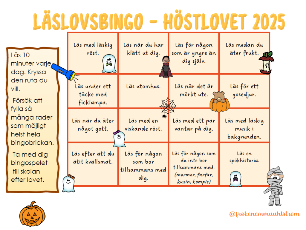 HALLOWEEEN – LÄSLOVSBINGO 2025