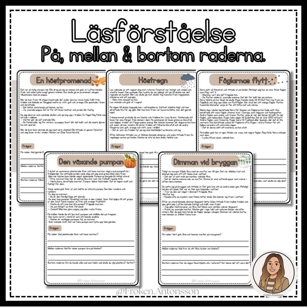 Läsförståelse – på, mellan & bortom raderna.