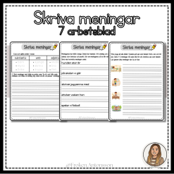 Skriva meningar - 7 arbetsblad