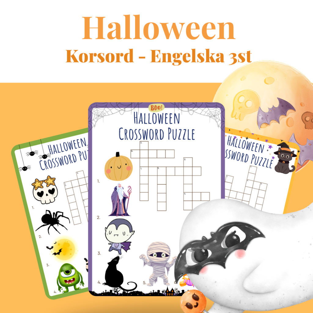 Korsord – Engelska Halloween 3 st