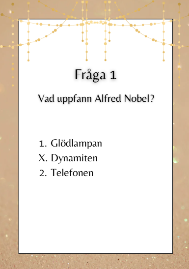 Alfred Nobel - Tipspromenad