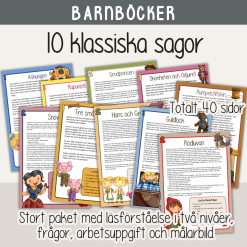 Barnboksveckan - Stort paket med material om 10 olika klassiska sagor