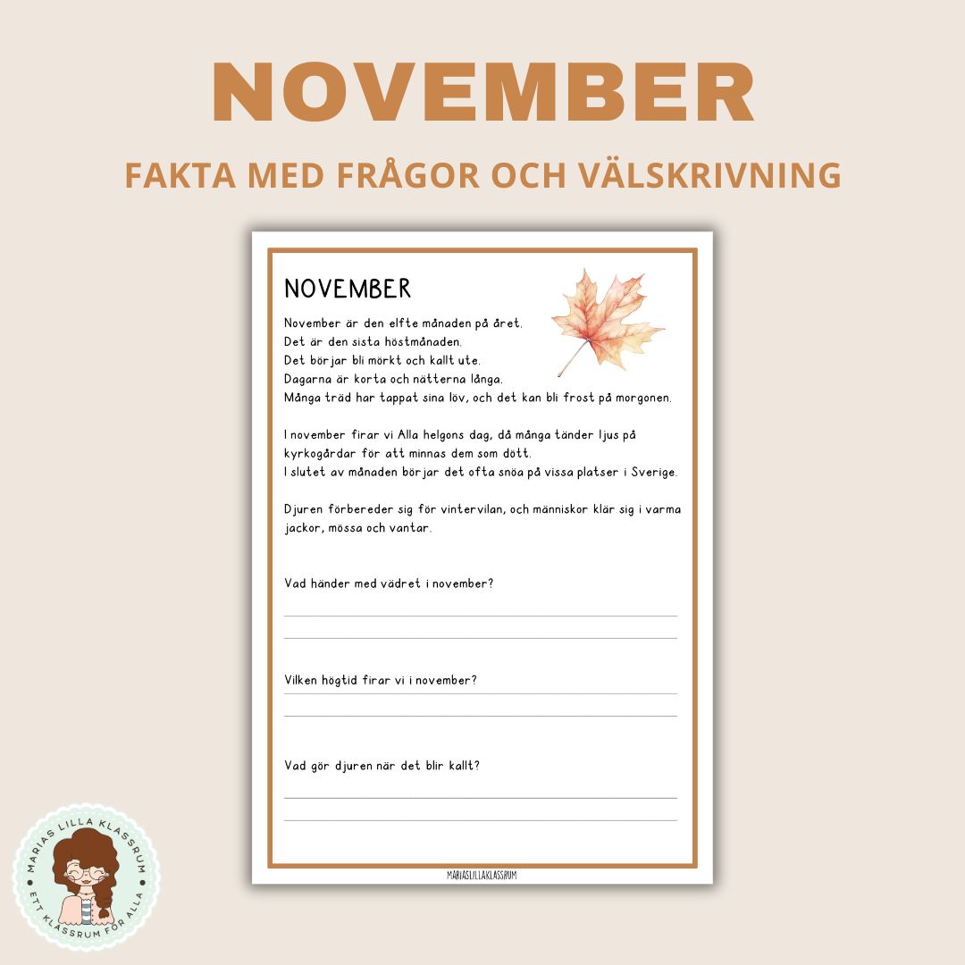 November - fakta och välskrivning