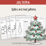 Jul – Spåra julord – 16 arbetsblad med olika ord - bild 1