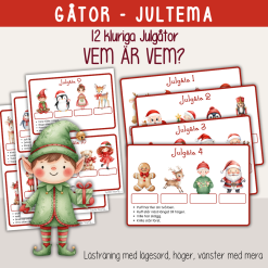 Jul - 12 kluriga gåtor - Vem är vem? Jultema