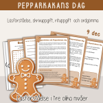 Pepparkakans dag – Läsförståelse i tre nivåer, skrivuppgift och ordgömma - bild 1