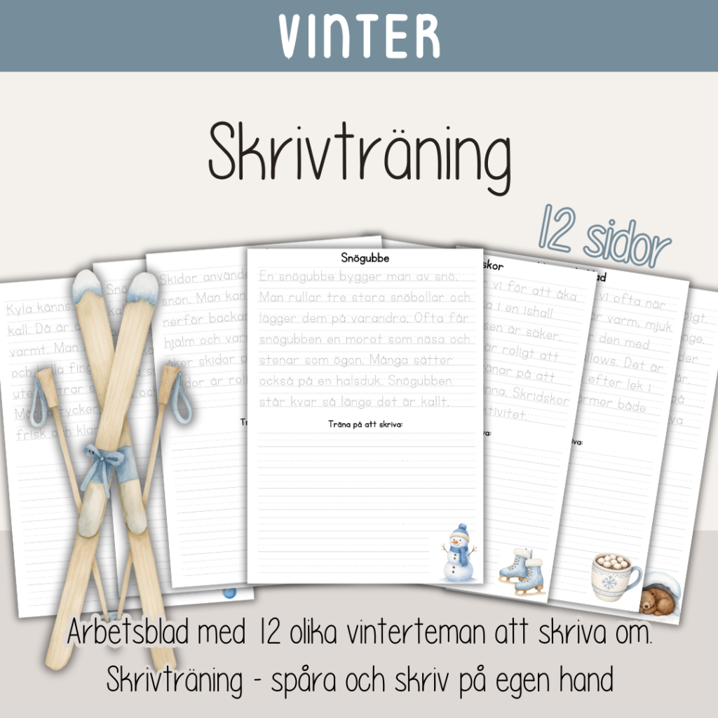 Vinter – Skrivträning med vintertema