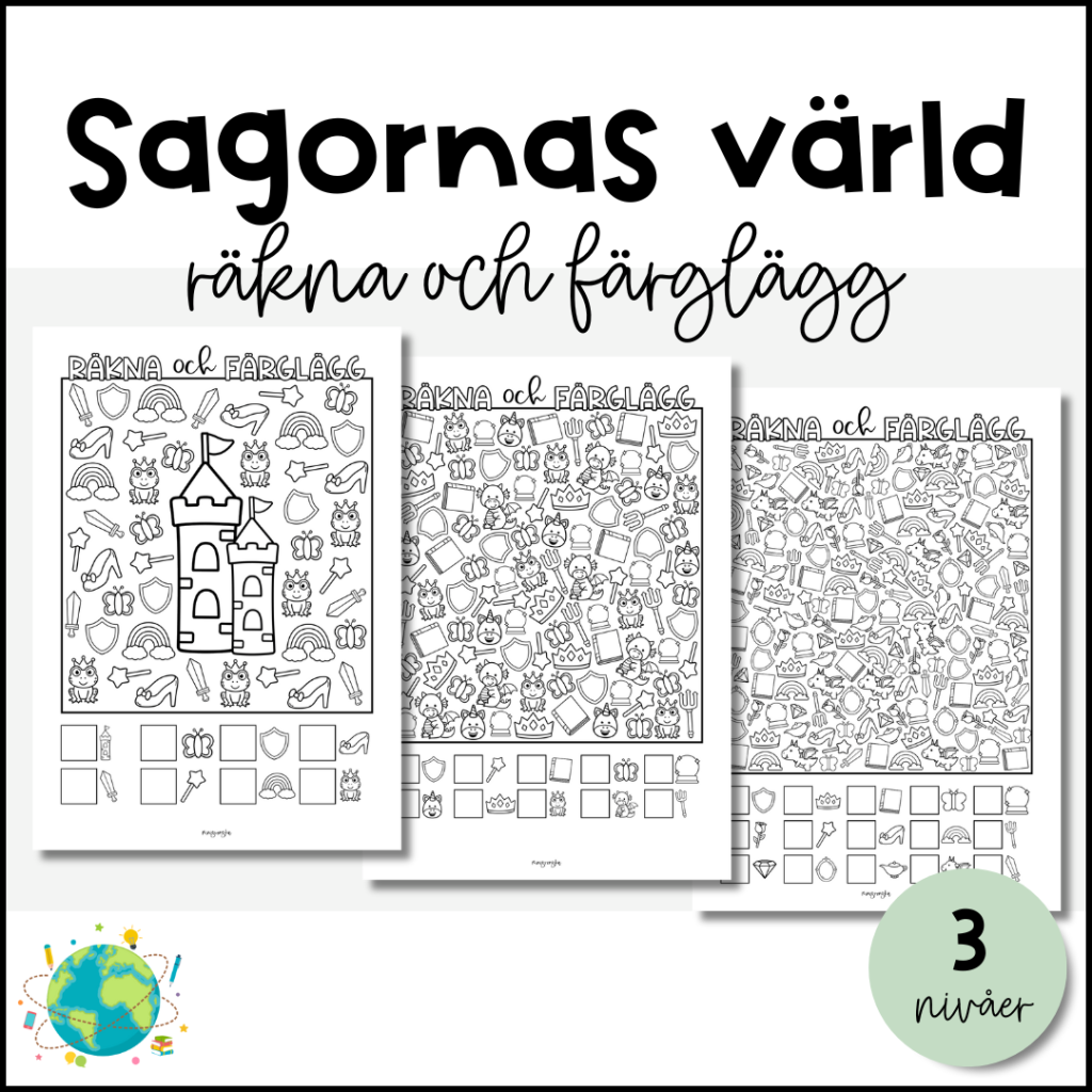 Räkna och färglägg – Sagornas Värld