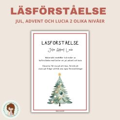 Läsförståelse - Jul advent och lucia. 2 olika nivåer