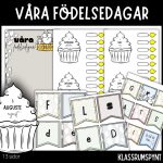 Födelsedagsmuffins med födelsedagsljus och två girlanger - bild 1