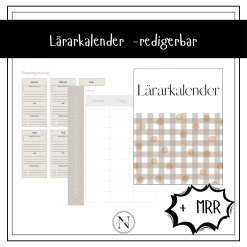 Lärarkalender - redigerbar + MRR