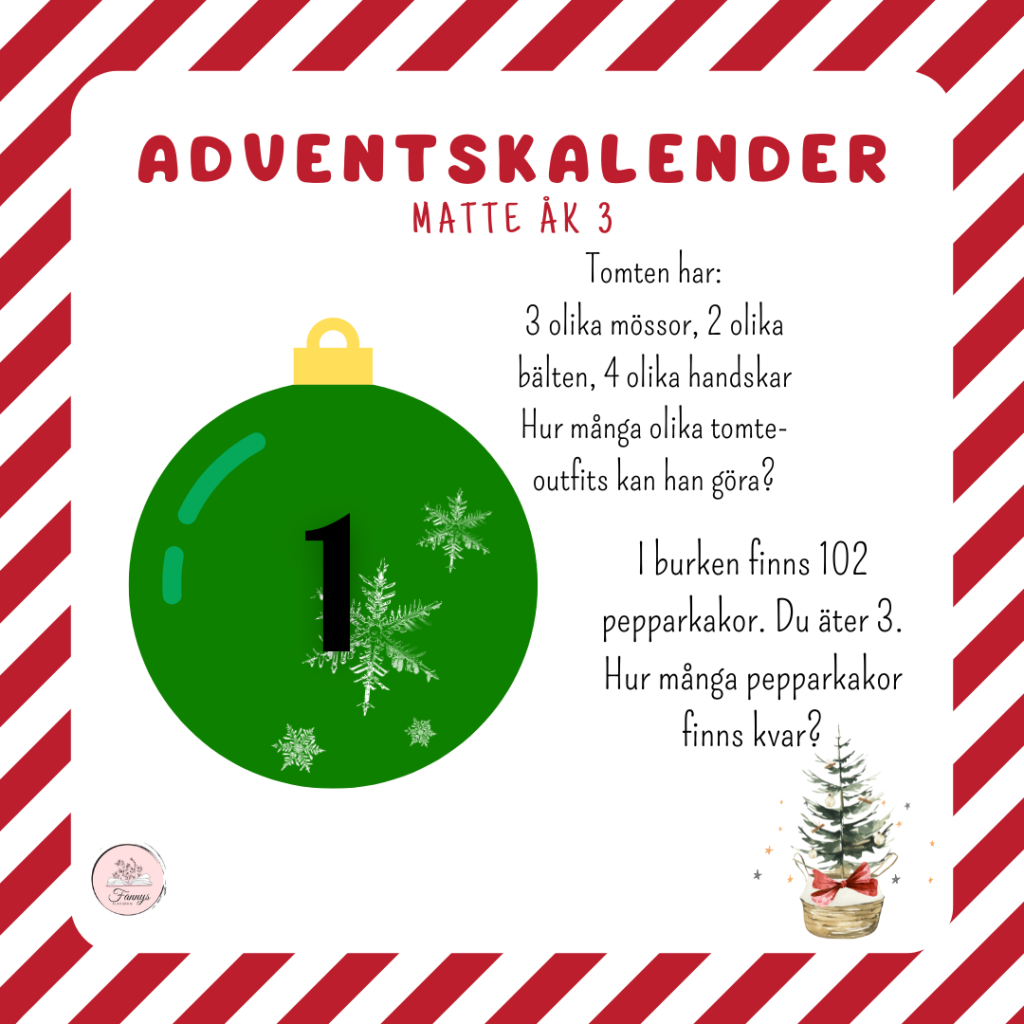 Adventskalender matte åk 3