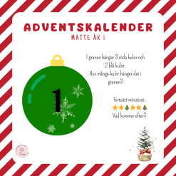 Adventskalender matte åk 1