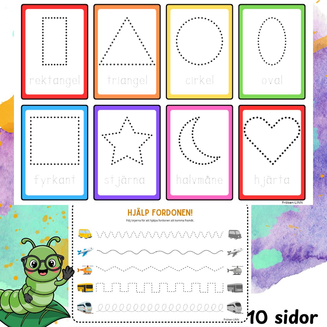 Träna på att skriva bokstäver, stava enkla ord och räkna Aktivitetshäfte