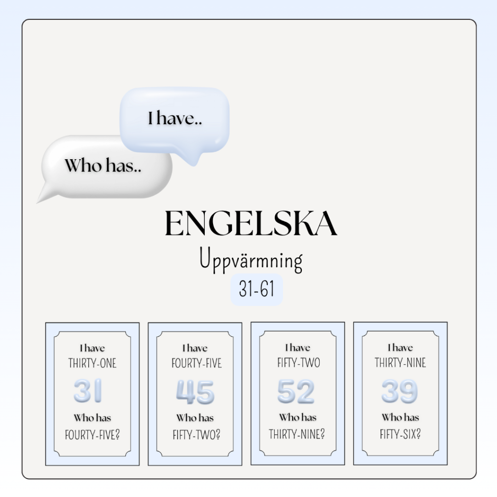 Pratorm – I have.. Who has.. + bildstöd (31-61)