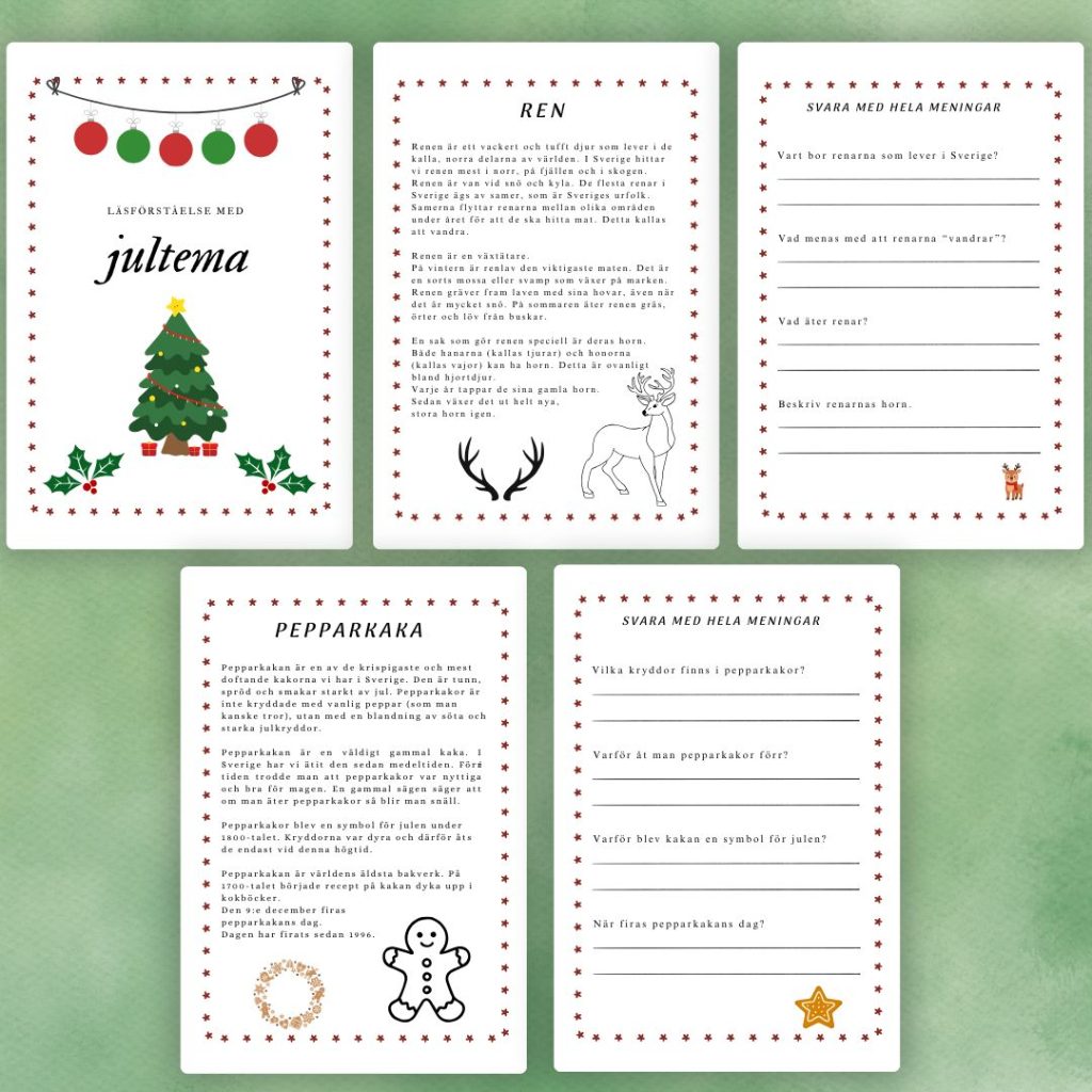Läsförståelse med jultema