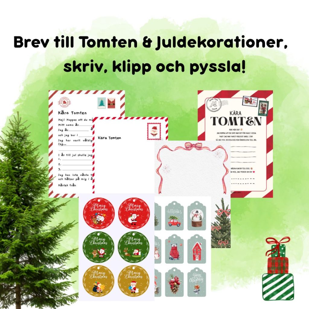 Brev till Tomten & Juldekorationer – skriv, klipp och pyssla!
