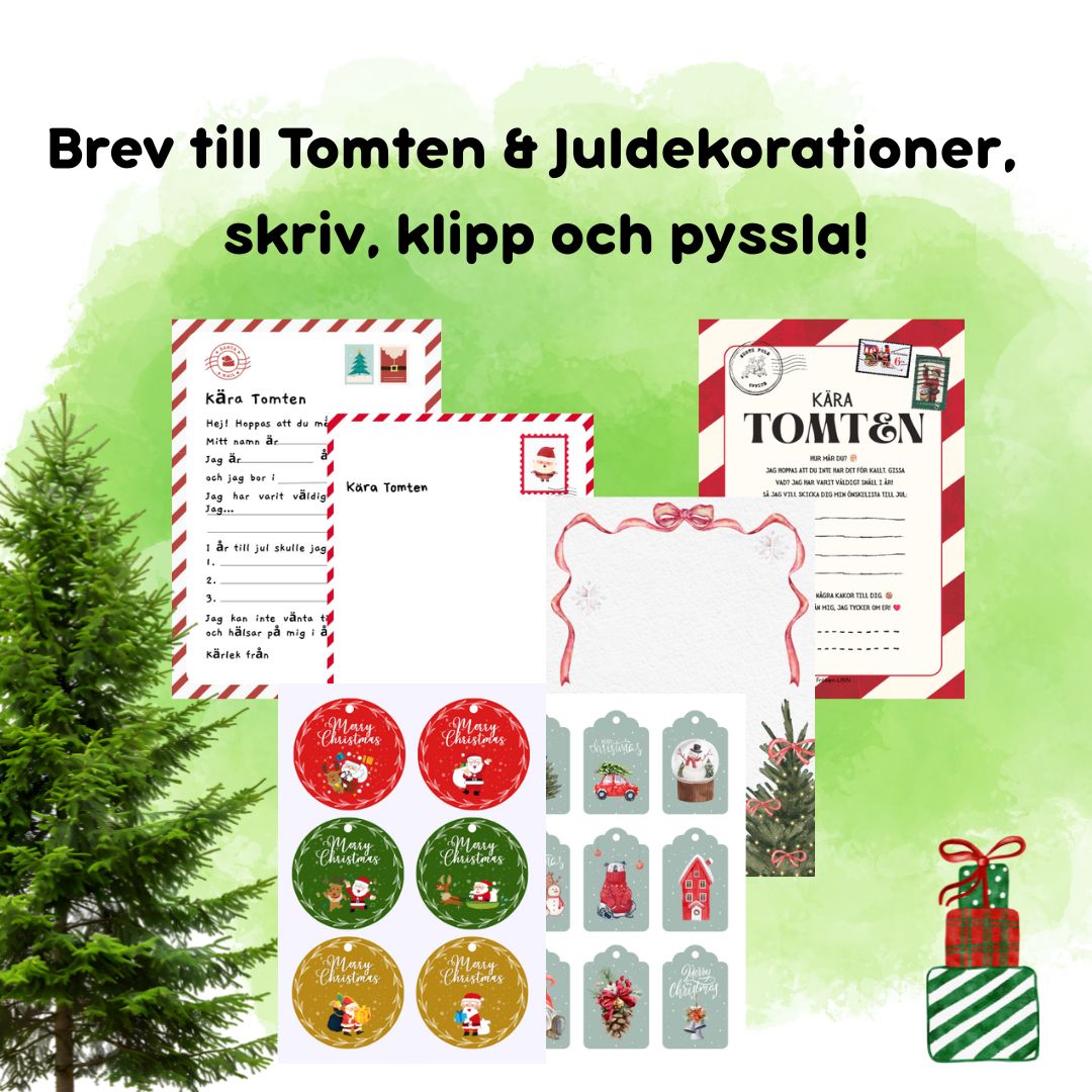 Brev till Tomten & Juldekorationer – skriv, klipp och pyssla!