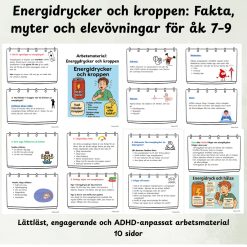 Energidrycker och kroppen – pedagogiskt och engagerande arbetsmaterial åk 7–9