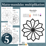 Matte-mandalas multiplikationstabellen 5, arbetsblad - bild 1