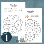 Matte-mandalas multiplikationstabellen 1, arbetsblad (5st) - bild 2