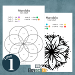 Matte-mandalas multiplikationstabellen 1, arbetsblad (5st) - bild 3