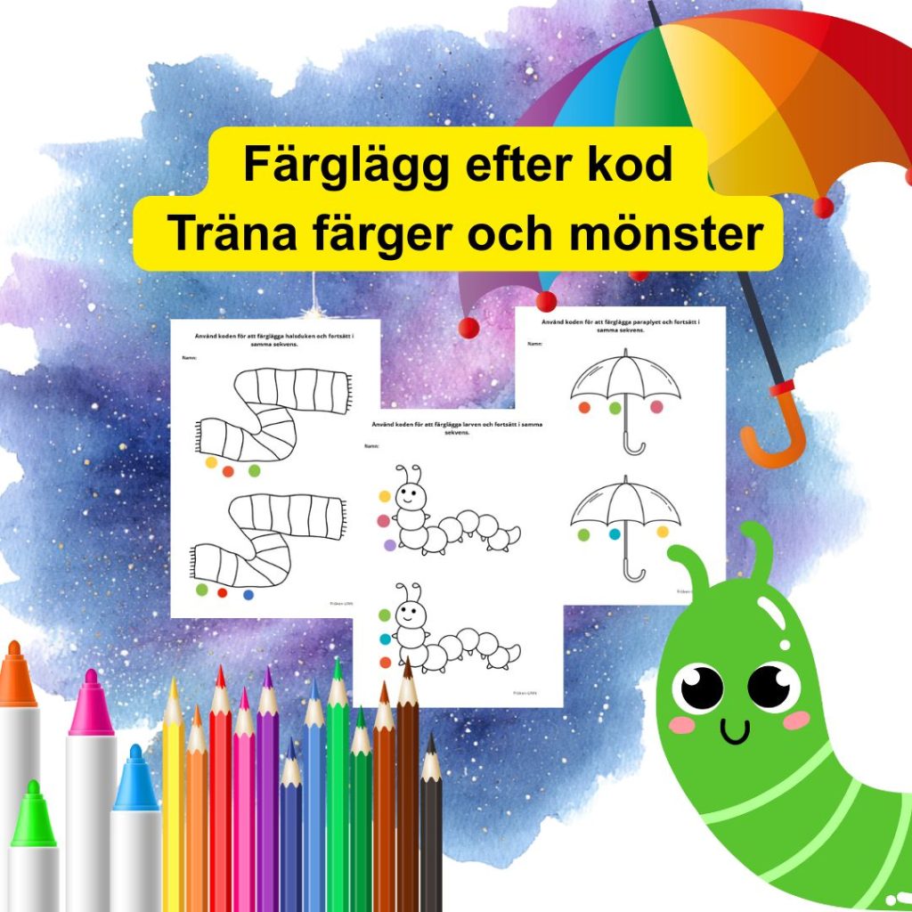 Färglägg efter kod – träna färger och mönster