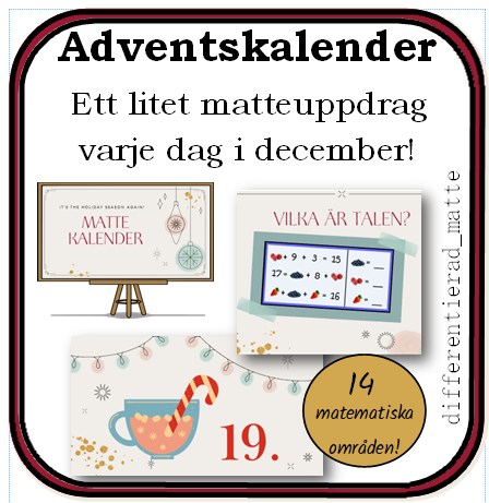 Adventskalender - korta roliga matematiska uppdrag
