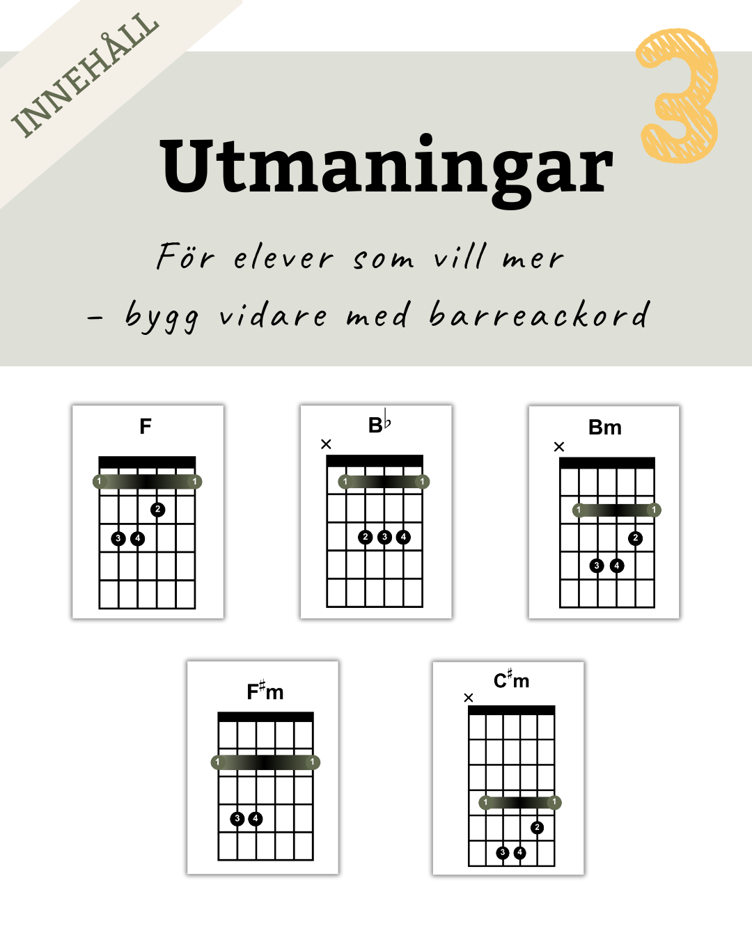 Gitarraffischer – alla viktiga ackord samlade på väggen