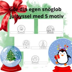 Gör din egen snöglob – julpyssel med 5 motiv