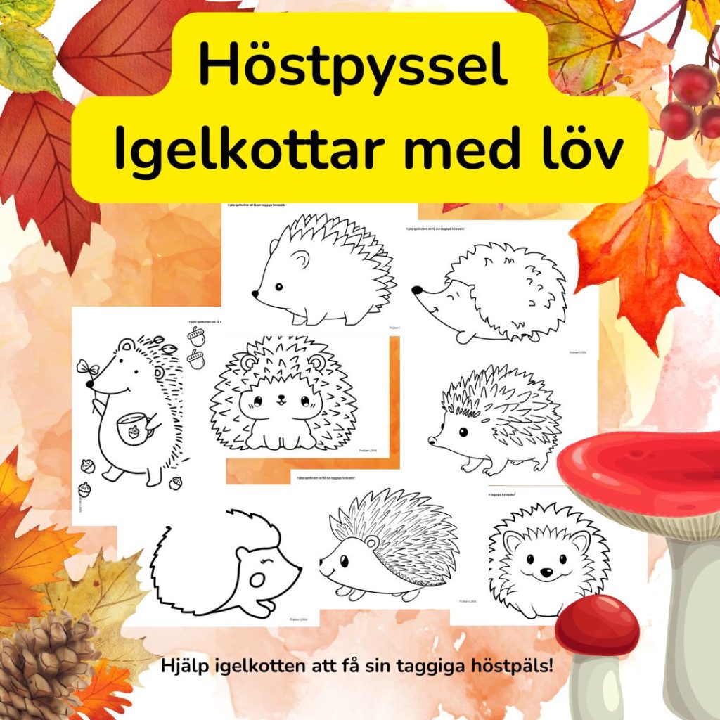 Höstpyssel – Igelkottar med löv