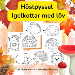 Höstpyssel – Igelkottar med löv