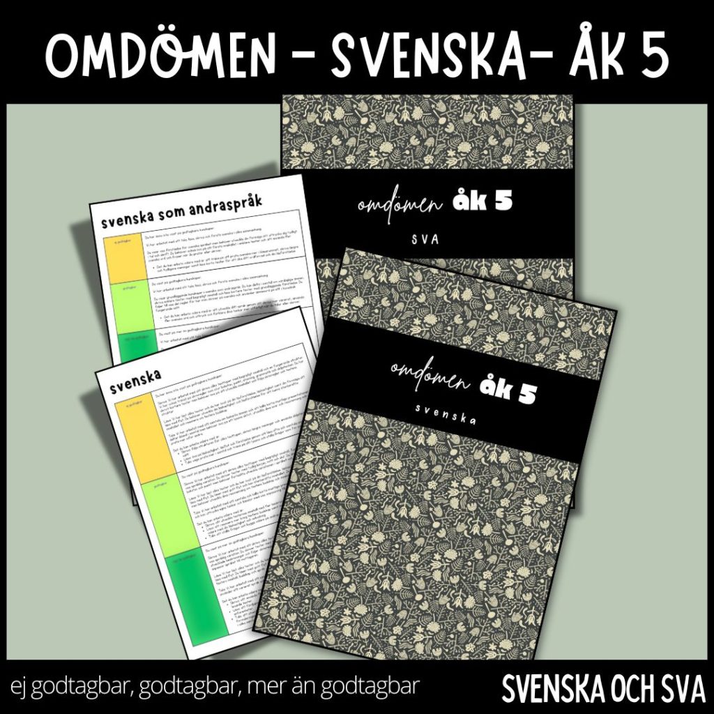 Färdiga omdömen – åk 5 – svenska och svenska som andraspråk