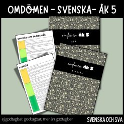 Färdiga omdömen - åk 5 - svenska och svenska som andraspråk