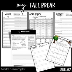 Mitt höstlov / my fall break -14 sidor, 6 olika uppgifter