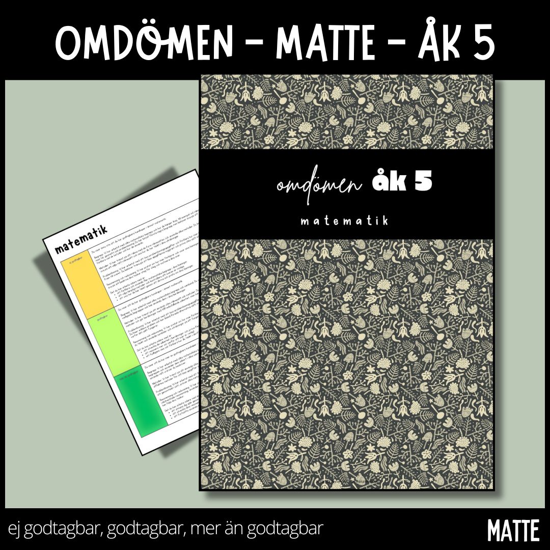 Färdiga omdömen - åk 5 - matematik
